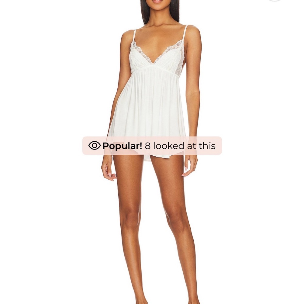 Only Hearts White Lace-Trim Babydoll Chemise